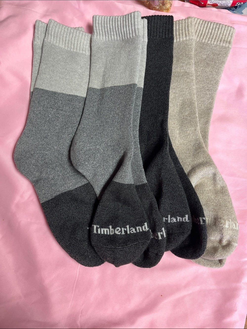 Timberland Men's Colorblock Crew Socks - Gray, Black & Tan (4-Pack)
